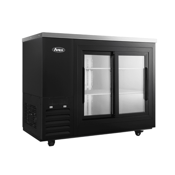 Atosa SBB48SGGR-AUS2 48" Black Sliding Glass Door Back Bar Cooler