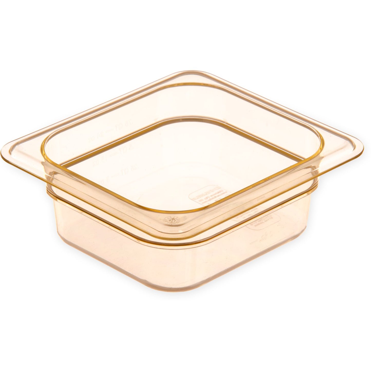 Carlisle 3088313 1/6 Size Amber High Heat Plastic StorPlus Food Pan, 2.5" Deep