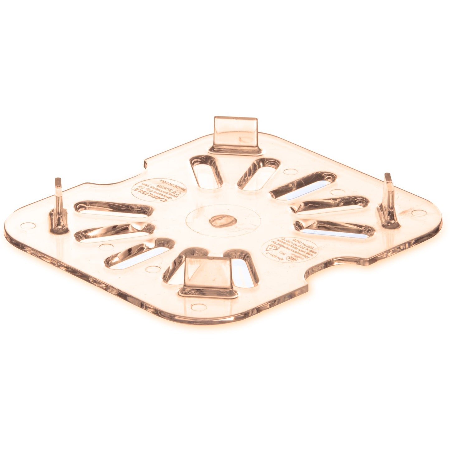 Carlisle 3089613 1/6 Size Amber High Heat Plastic StorPlus Food Pan Drain Grate
