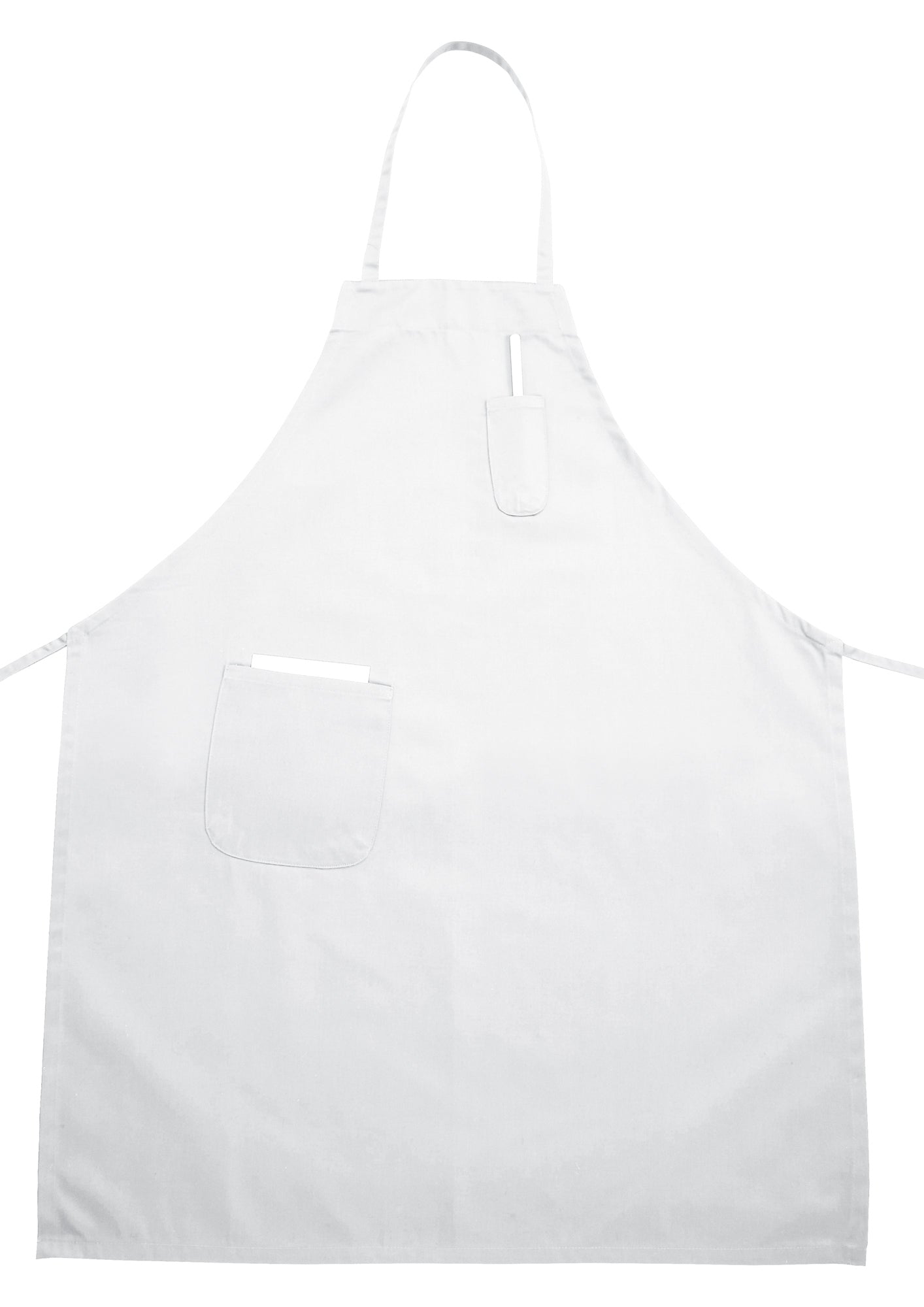 Winco BA-PWH White Full Length Bib Apron w/Pocket