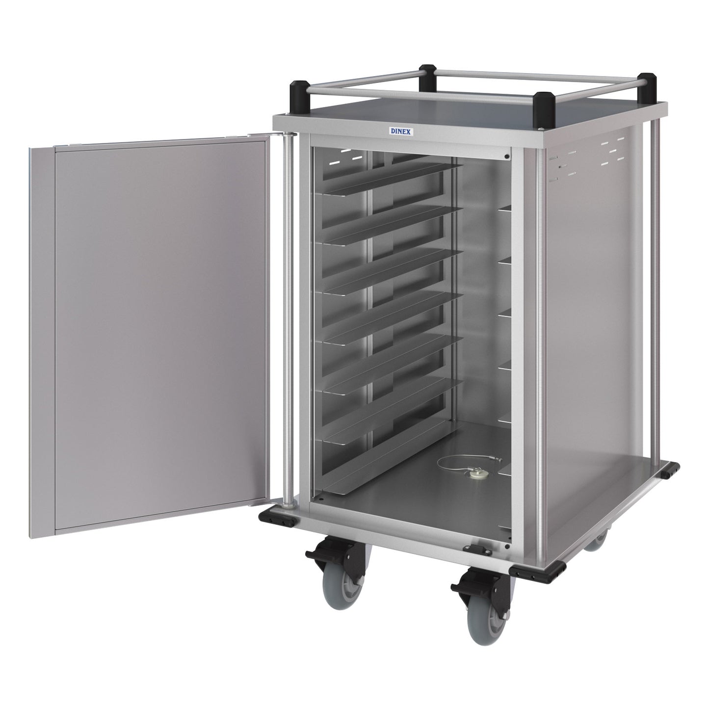 Dinex DXPTQTOPR42T2D 4 Sides Stainless Steel Dinex Top Rail for Totally Quiet Compact Carts