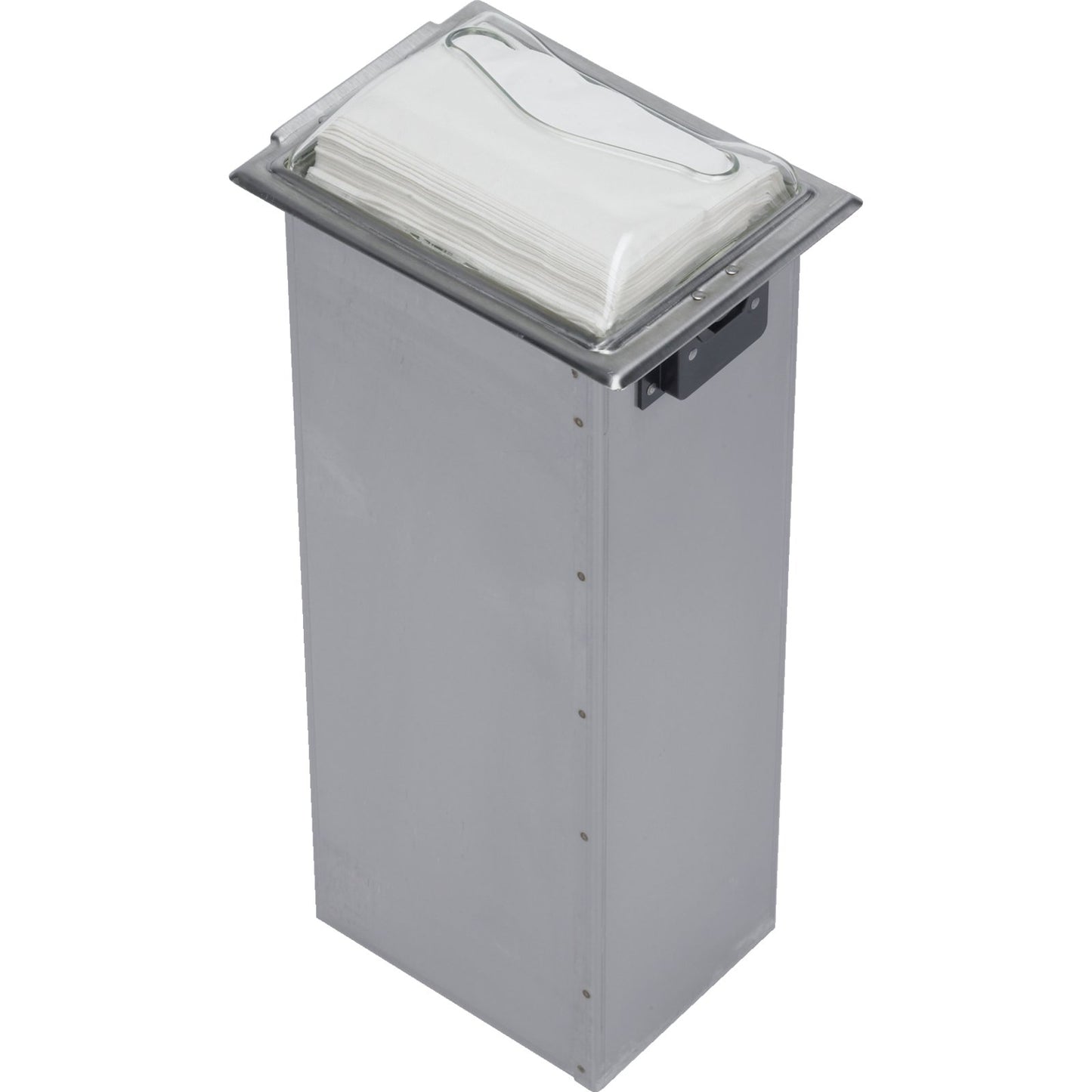 Carlisle H2005CLSS 750 Napkin Chrome/Clear Stainless Steel Classic In-Counter Napkin Dispenser, Fullfold Control Face