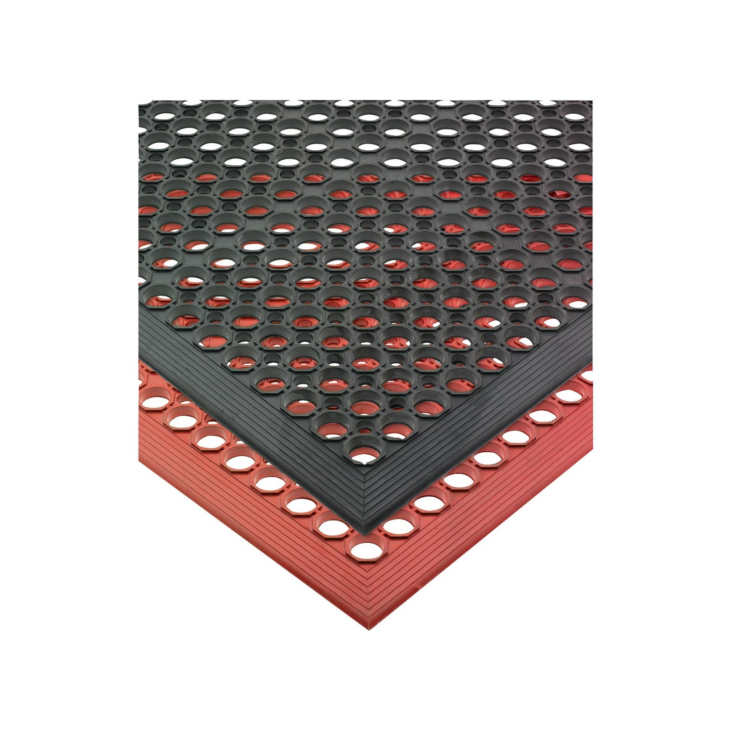 San Jamar KM1100 3' x 5' x 1/2" Black Rubber EZ-Mats Light Duty - Bevelled