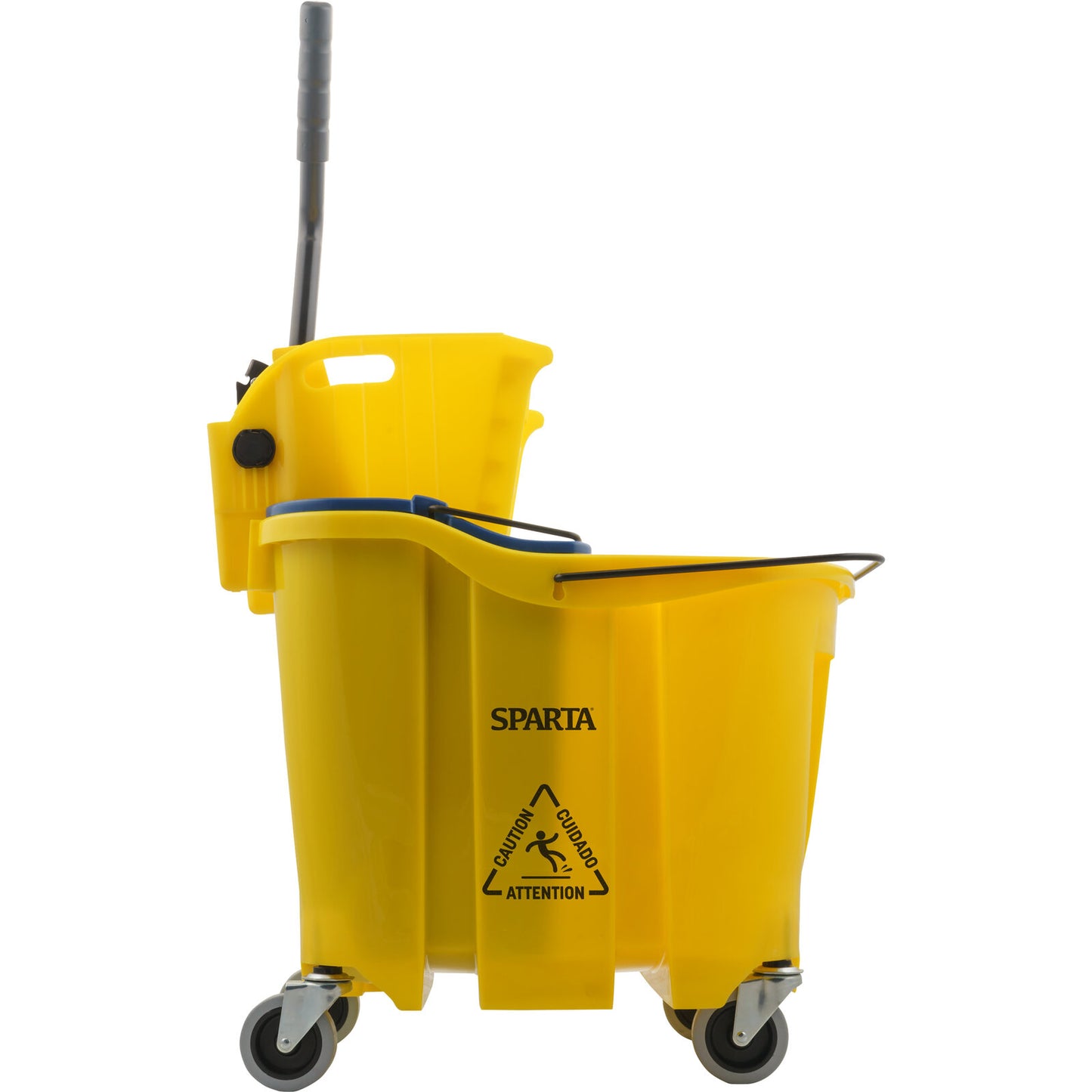 Sparta 9690404 35 Qt Yellow Polypropylene OmniFit Mop Bucket Combo - Side Press Wringer & Soiled Water Insert