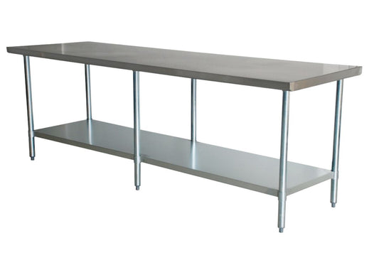 Omcan 45155 30" x 108" Stainless Steel Worktable with Stainless Steel Undershelf and Legs