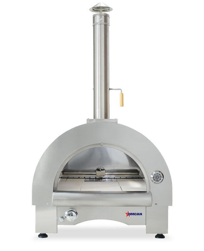 Omcan 47875 33" Stainless Steel Countertop Wood Burning And Propane Gas Pizza Oven