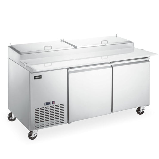 Omcan 50043 17 cu.ft 71" 2-Door Refrigerated Pizza Prep Table