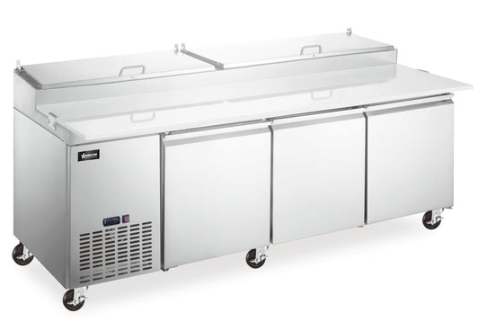 Omcan 50044 24 cu.ft 92" 3-Door Refrigerated Pizza Prep Table