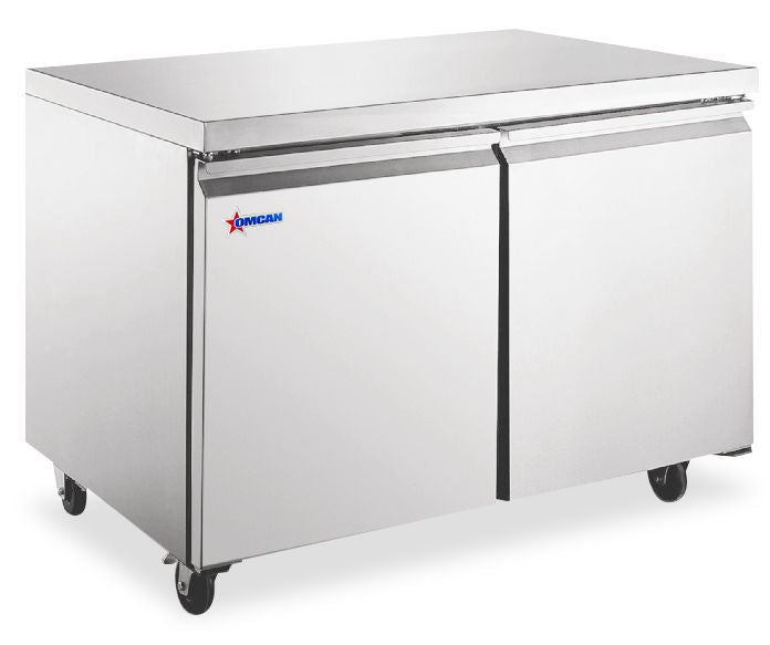 Omcan 50103 8.7. cu.ft./246 L 36" 2-Door Stainless Steel Undercounter Freezer