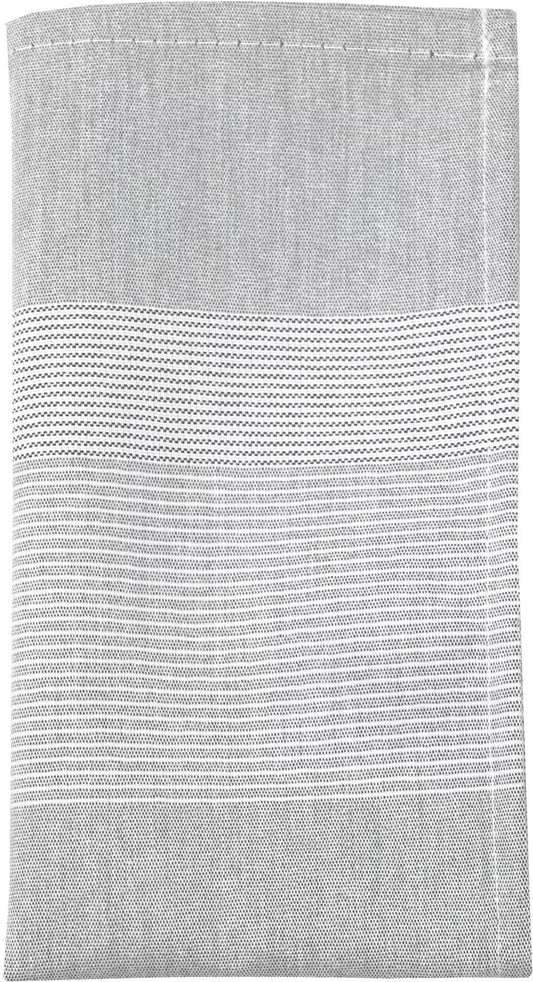 Snap Drape 54352222NH503 22x22 Hem Black 50% Spun Polyester/50% Filament Napkin Ticking w/ White Stripes