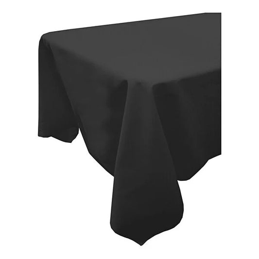 Snap Drape 544152AOTM014 52" X 114" Black Spun Poly Market Place Linens Tablecloth