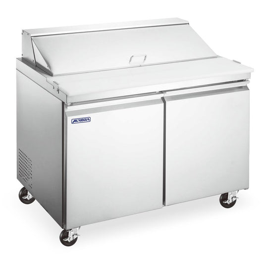 Omcan 59046 9.5 cu.ft (357 L) 47" 2-Door Aurora Refrigerated Prep Table