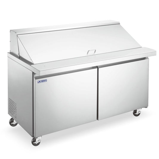 Omcan 59047 15 cu.ft. (496 L) 60" 2-Door Aurora Refrigerated Prep Table