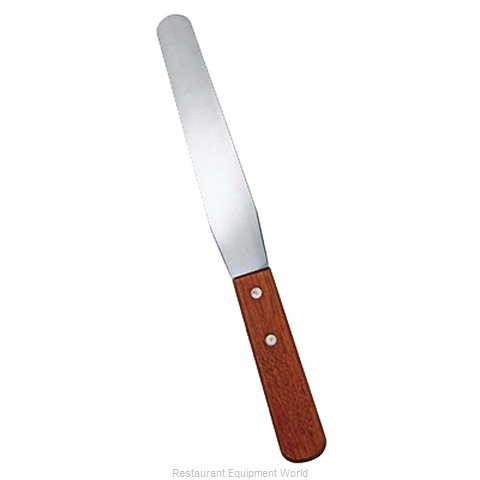 Omcan 80002 Stainless Steel Bakery Spatula with 7 15/16" x 1 1/4" blade and Wooden Handle