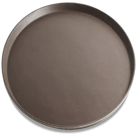 Omcan 80110 14" Brown Round Fiberglass Non-slip Service Tray