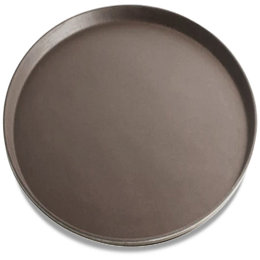 Omcan 80114 16" Brown Round Fiberglass Non-slip Service Tray
