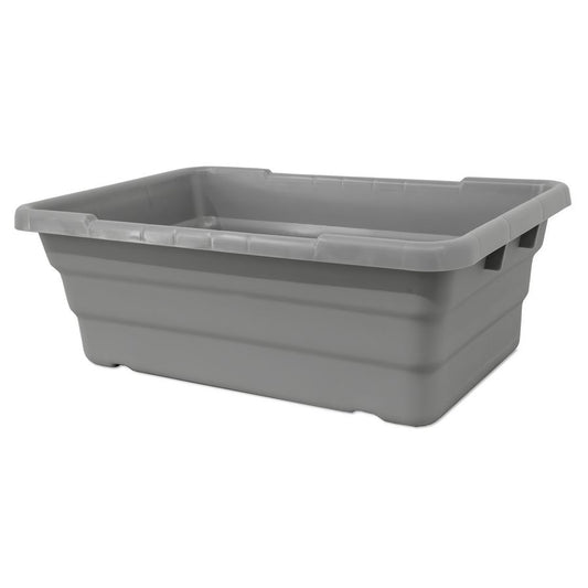 Omcan 81136 25" x 16" x 8-1/2" Gray Stackable Meat Lug / Tote Box NSF