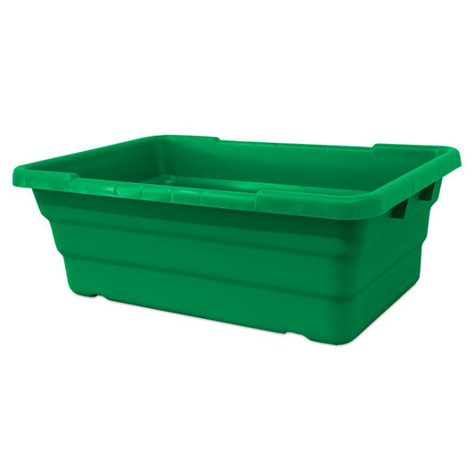 Omcan 81137 25" x 16" x 8-1/2" Green Stackable Meat Lug / Tote Box NSF