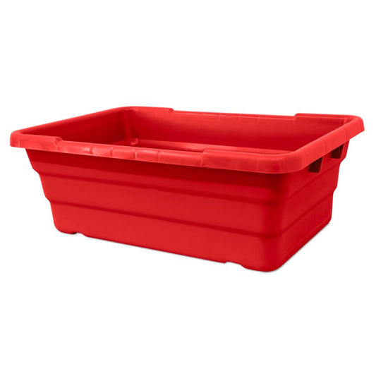 Omcan 81138 25" x 16" x 8-1/2" Red Stackable Meat Lug / Tote Box NSF