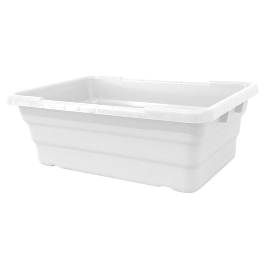 Omcan 81139 25" x 16" x 8-1/2" White Stackable Meat Lug / Tote Box NSF