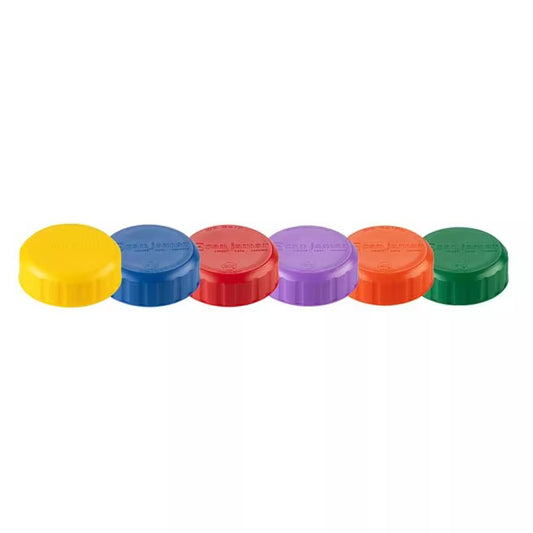 San Jamar 8573CC 20 oz Replacement Colored Caps - 6 per Pack