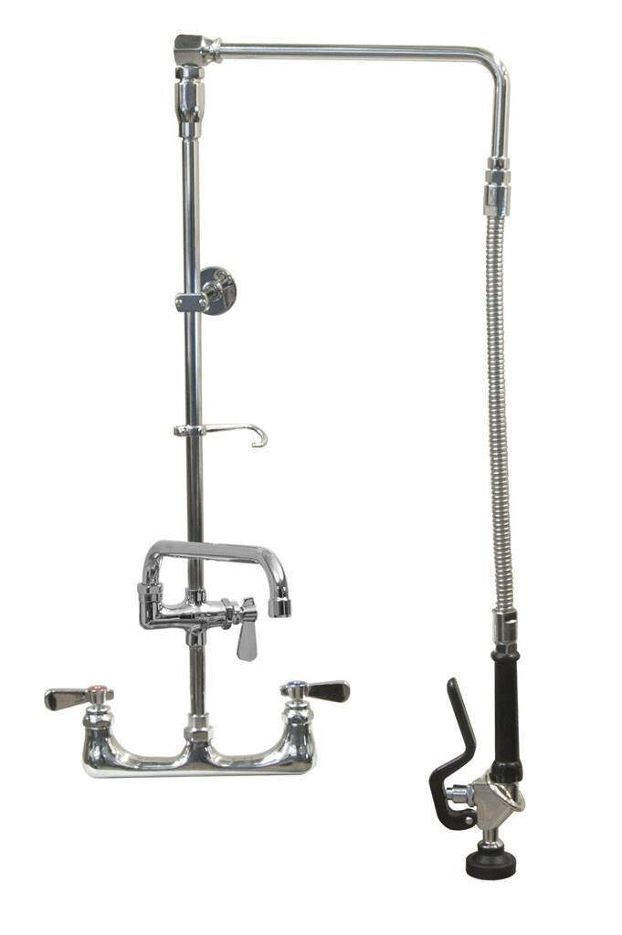 BK Resources BKF-SMSAPR-WB-AF14-G Optiflow Swing Arm Pre-Rinse Assembly, Splash Mount w/ 14" Swing Add-A-Faucet