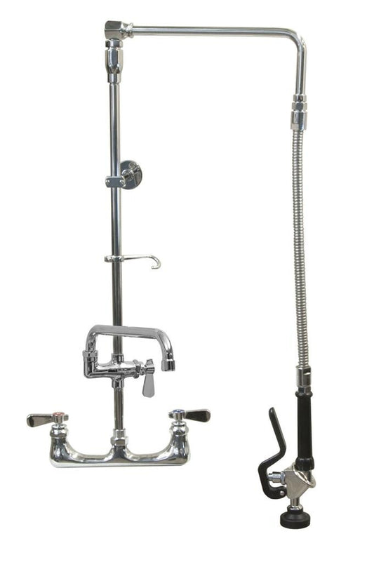BK Resources BKF-SMSAPR-WB-AF14-G Optiflow Swing Arm Pre-Rinse Assembly, Splash Mount w/ 14" Swing Add-A-Faucet