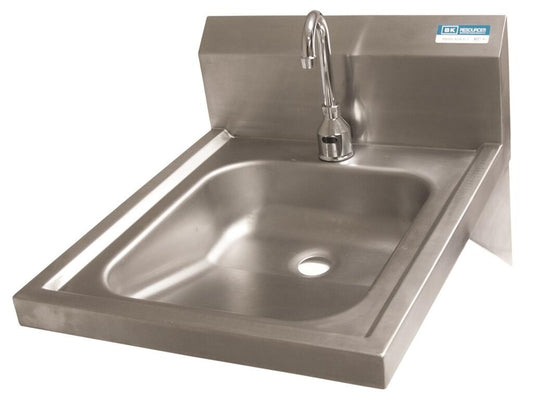 BK Resources BKHS-ADA-D-1-P-G Stainless Steel ADA Hand Sink w/ Sensor Faucet, 1 Hole 16”L x14”W x 5” D Bowl