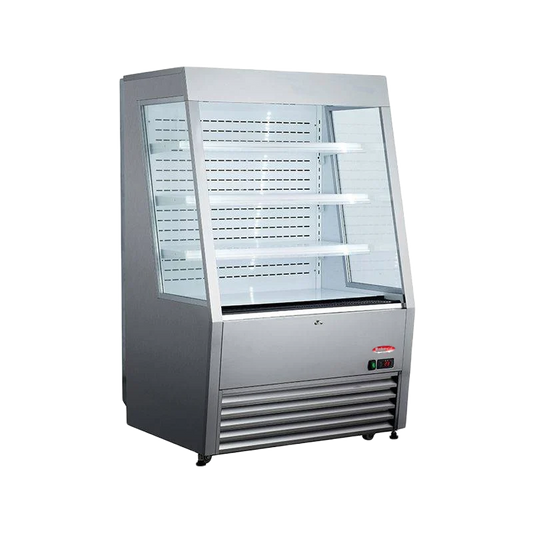 BakeMax BMGGS36 36" Stainless Steel Floor Model Grab and Go Refrigerated Display Merchandiser