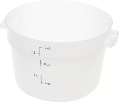 Carlisle 1097702 12 Qt White Round Polyethylene StorPlus Food Storage Container