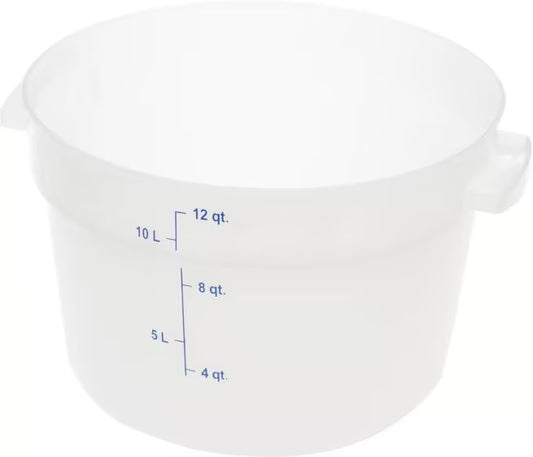 Carlisle 1097702 12 Qt White Round Polyethylene StorPlus Food Storage Container