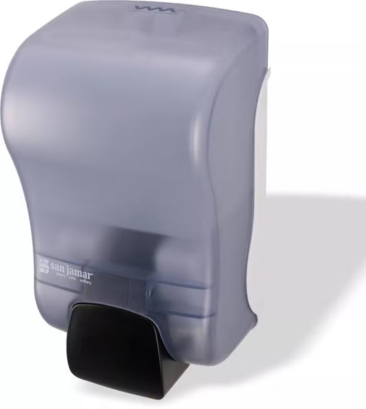 San Jamar S900TBL 900 mL Arctic Blue Manual Plastic Rely Soap & Sanitizer Dispenser, Liquid & Lotion