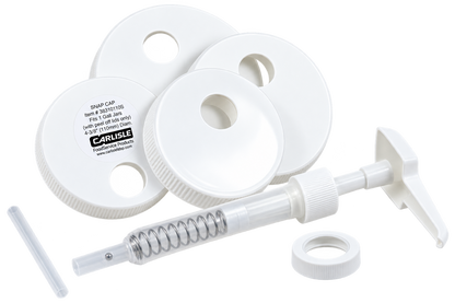 Carlisle 38310 White Polypropylene Pump Kit With Standard Pump & 5 Lids