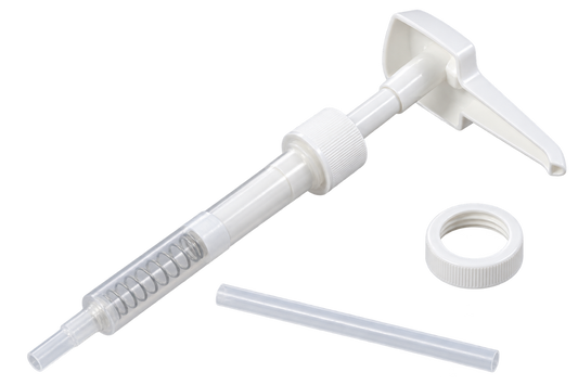 Carlisle 3831038P (38mm) 5" White Polypropylene Pump & Lid Set Dip Tube