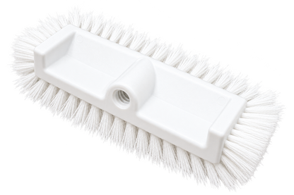 Carlisle 40422EC02 12" White Color Coded Mult-Level Floor Scrub Brush with End Bristles