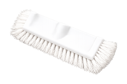 Carlisle 40422EC02 12" White Color Coded Mult-Level Floor Scrub Brush with End Bristles