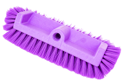 Carlisle 40422EC68 12" Purple Color Coded Mult-Level Floor Scrub Brush with End Bristles