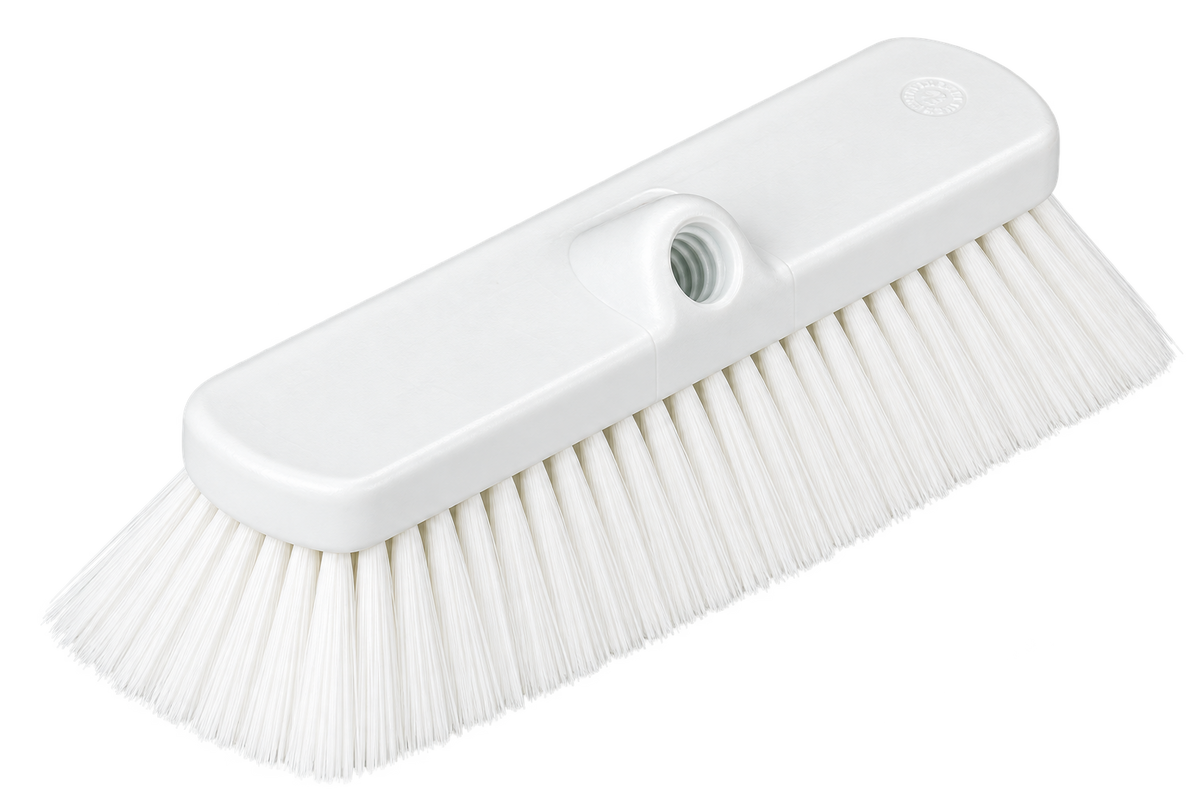 Carlisle 41278EC02 10" White Color Coded Flo-Thru Wall & Equipment Brush
