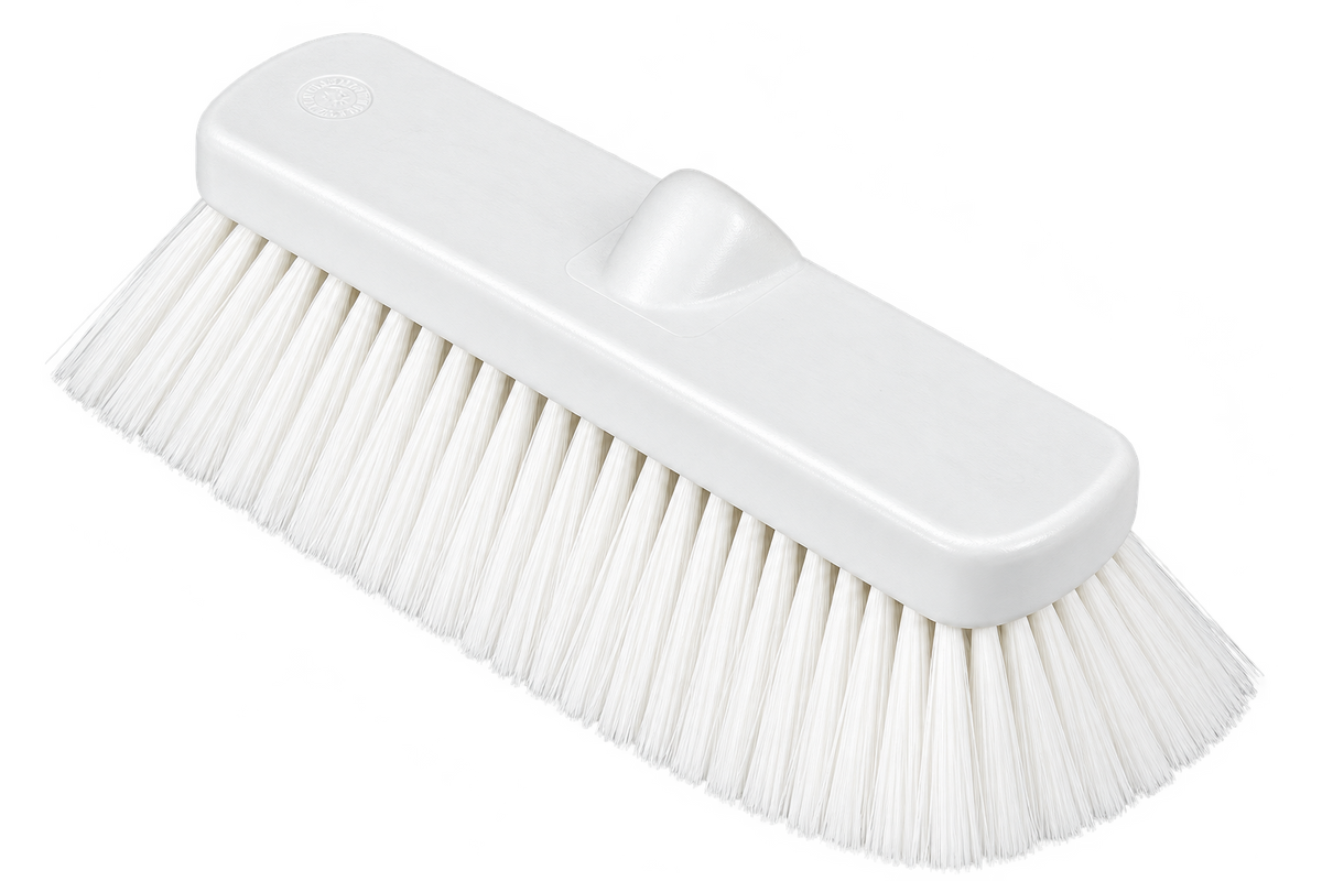 Carlisle 41278EC02 10" White Color Coded Flo-Thru Wall & Equipment Brush