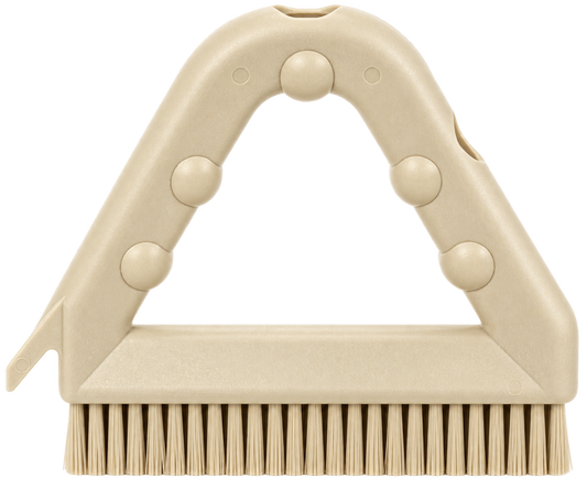 Carlisle 41323EC25 9" Tan Spart Color Coded Tile and Grout Brush