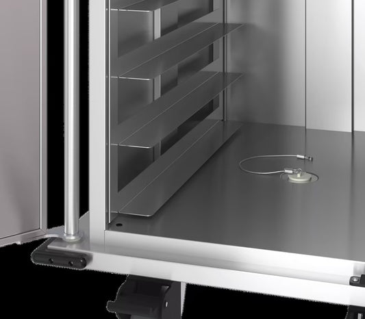 Dinex DXPTQC1T2DX2728 1 Tray Per Slide 20 Trays TQC Cart - 2DR - with Drain - 3SDTR-WRPBMP
