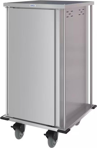 Dinex DXPTQC2T1D18 2 Trays Per Slide 18 Trays Single Door Stainless Steel Totally Quiet Compact Meal Delivery Cart