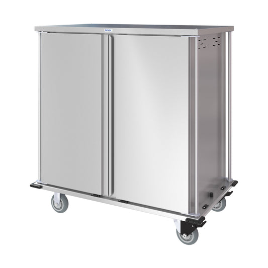 Dinex DXPTQC2T2DPT36 2 Trays Per Slide 36 Trays Double Door Stainless Steel Totally Quiet Compact Meal Delivery Cart