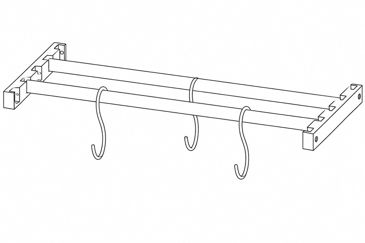 Gemm DT5/02 Stainless Steel Hanging Rods for Meat with (2) Tubes and (3) Hooks for DA5/121