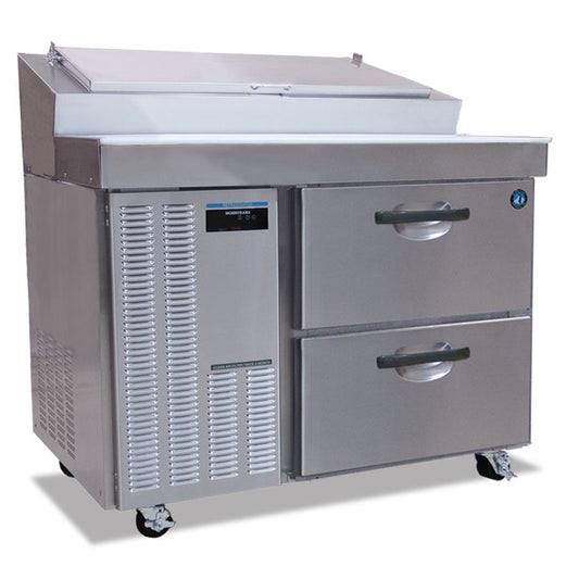 Hoshizaki HPR46A-D One Section Stainless Drawers Raised Rail Prep Table Refrigerator