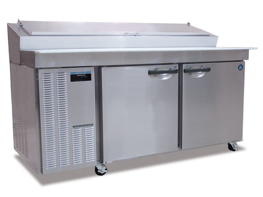 Hoshizaki HPR72A Two Section Stainless Door with Lock Raised Rail Prep Table Refrigerator