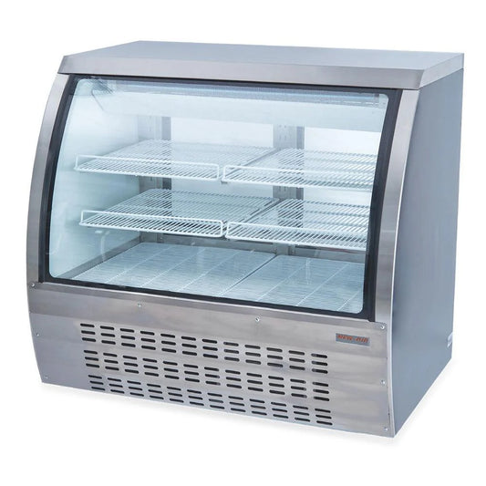New Air NDC-018-CG 18 cu. ft. / 510 L 48" Curved Glass Refrigerated Deli Case