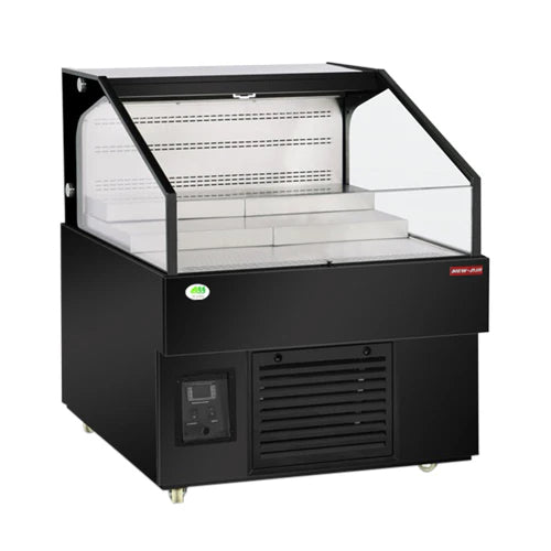 New Air NOM-36-LSB 5.08 cu. ft. / 144 L 36" Low Profile Open Air Curtain Merchandiser