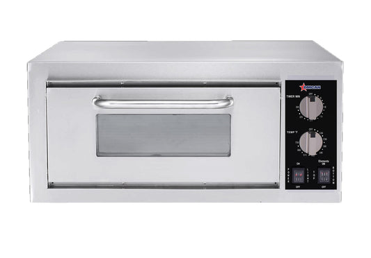 Omcan 47150 25" Electric Single Chamber Pizza Oven with Pizza Stone for 16" Pizza