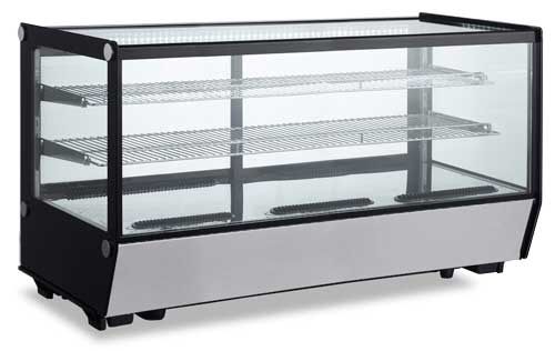 Omcan 47424 8.89 cu.ft. / 252 L 60" Square Glass Countertop Refrigerated Showcase